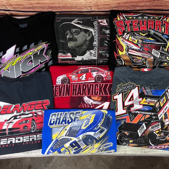 Y2k / Modern 7pc Nascar Racing T-shirt Bundle Lot - Picture 1 of 15